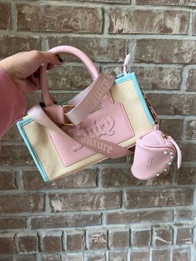 Juicy Couture Pink & Beige Mini Tote Bag with matching coin pouch
